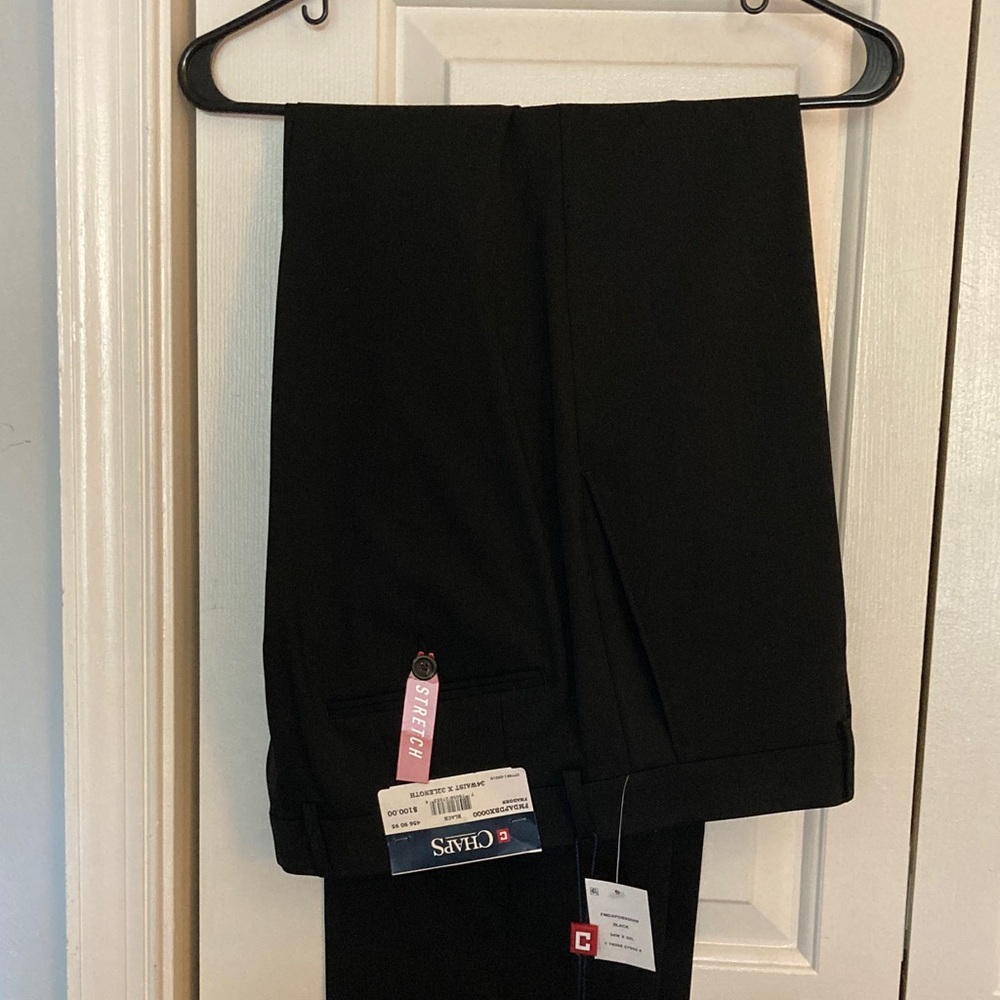 Chaps Classic Black Dress Pants for Men